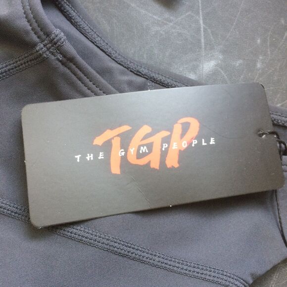 The Gym People Longline Sports Bra Black Size Large NWT Padded Tank Top - Picture 4 of 5